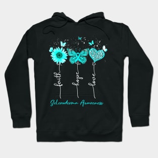 Scleroderma Awareness Faith  Love Leopard Sun Hoodie